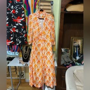 Orange/White Patterned Dress from Anthropology